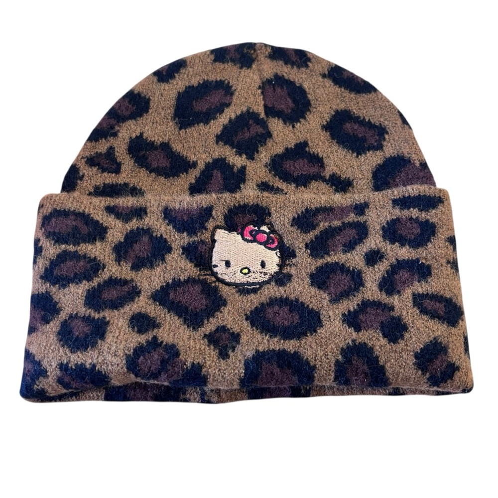 Hello Kitty Leopard Print Beanie for Women